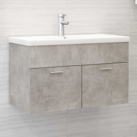 Mueble con lavabo aglomerado gris hormigón de vidaXL, Tocadores de baño - Ref: Foro24-3070833, Precio: 173,16 €, Descuento: %