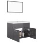 Glossy gray chipboard bathroom furniture set by vidaXL, Bathroom furniture - Ref: Foro24-3070873, Price: 156,92 €, Discount: %