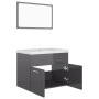 Glossy gray chipboard bathroom furniture set by vidaXL, Bathroom furniture - Ref: Foro24-3070873, Price: 156,92 €, Discount: %