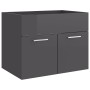 Glossy gray chipboard bathroom furniture set by vidaXL, Bathroom furniture - Ref: Foro24-3070873, Price: 156,92 €, Discount: %