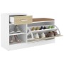 White engineered wood and Sonoma oak shoe bench by vidaXL, Shoe racks and shoe organizers - Ref: Foro24-326746, Price: 103,08...