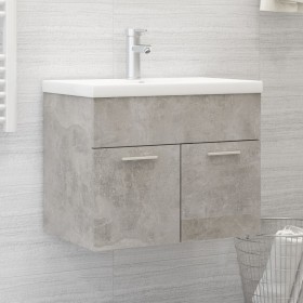 Mueble con lavabo madera de ingeniería gris hormigón de vidaXL, Tocadores de baño - Ref: Foro24-3071274, Precio: 186,99 €, De...