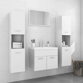 Glossy white engineered wood bathroom furniture set by vidaXL, Bathroom furniture - Ref: Foro24-3071231, Price: 314,37 €, Dis...