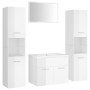 Glossy white engineered wood bathroom furniture set by vidaXL, Bathroom furniture - Ref: Foro24-3071231, Price: 291,01 €, Dis...