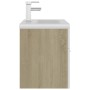 White engineered wood and Sonoma oak cabinet with sink by vidaXL, bathroom vanities - Ref: Foro24-3071275, Price: 186,62 €, D...