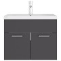 Mueble con lavabo madera de ingeniería gris de vidaXL, Tocadores de baño - Ref: Foro24-3071272, Precio: 182,99 €, Descuento: %