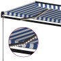 Manual retractable awning with blue and white LED 350x250 cm by vidaXL, Awnings - Ref: Foro24-3069081, Price: 425,27 €, Disco...