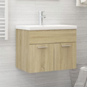 Mueble con lavabo aglomerado roble Sonoma de vidaXL, Tocadores de baño - Ref: Foro24-3071273, Precio: 173,99 €, Descuento: %