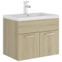 Mueble con lavabo aglomerado roble Sonoma de vidaXL, Tocadores de baño - Ref: Foro24-3071273, Precio: 173,36 €, Descuento: %