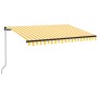 Yellow and white manual retractable awning 350x250 cm by vidaXL, Awnings - Ref: Foro24-3069078, Price: 261,98 €, Discount: %