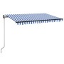 Toldo automático LED sensor de viento azul y blanco 300x250 cm de vidaXL, Toldos - Ref: Foro24-3069071, Precio: 511,87 €, Des...