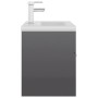 Mueble con lavabo madera de ingeniería gris brillo de vidaXL, Tocadores de baño - Ref: Foro24-3071278, Precio: 175,62 €, Desc...