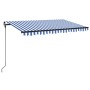 Toldo manual retráctil con LED azul y blanco 450x300 cm de vidaXL, Toldos - Ref: Foro24-3069121, Precio: 392,96 €, Descuento: %