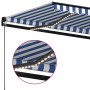 Toldo manual retráctil con LED azul y blanco 450x300 cm de vidaXL, Toldos - Ref: Foro24-3069121, Precio: 392,96 €, Descuento: %