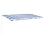 Manual retractable awning with blue and white LED 600x350 cm by vidaXL, Awnings - Ref: Foro24-3069041, Price: 583,72 €, Disco...