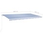 Manual retractable awning with blue and white LED 600x350 cm by vidaXL, Awnings - Ref: Foro24-3069041, Price: 583,72 €, Disco...