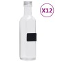 Botellas de vidrio con tapón de rosca 12 uds cuadradas 250 ml de vidaXL, Botellas de agua - Ref: Foro24-150707, Precio: 22,34...