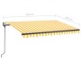 Yellow and white automatic retractable awning 350x250 cm by vidaXL, Awnings - Ref: Foro24-3069088, Price: 392,80 €, Discount: %