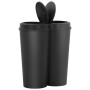 Black double trash can 50 L by vidaXL, Garbage cans and trash cans - Ref: Foro24-150692, Price: 49,36 €, Discount: %