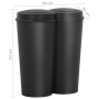 Cubo de basura doble negro 50 L de vidaXL, Cubos de la basura y papeleras - Ref: Foro24-150692, Precio: 49,36 €, Descuento: %