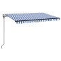 Toldo automático LED sensor de viento azul y blanco 450x300 cm de vidaXL, Toldos - Ref: Foro24-3069131, Precio: 490,26 €, Des...