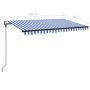 Toldo automático LED sensor de viento azul y blanco 450x300 cm de vidaXL, Toldos - Ref: Foro24-3069131, Precio: 490,26 €, Des...