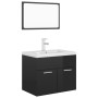 Juego de muebles de baño madera de ingeniería negro brillo de vidaXL, Muebles de baño - Ref: Foro24-3071322, Precio: 196,14 €...