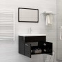 Juego de muebles de baño madera de ingeniería negro brillo de vidaXL, Muebles de baño - Ref: Foro24-3071322, Precio: 196,14 €...