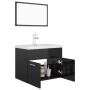 Juego de muebles de baño madera de ingeniería negro brillo de vidaXL, Muebles de baño - Ref: Foro24-3071322, Precio: 196,14 €...