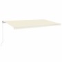 Manual retractable awning with cream-colored LED 600x350 cm by vidaXL, Awnings - Ref: Foro24-3069042, Price: 584,37 €, Discou...