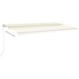 Toldo manual retráctil con LED color crema 600x350 cm de vidaXL, Toldos - Ref: Foro24-3069042, Precio: 584,37 €, Descuento: %