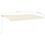 Manual retractable awning with cream-colored LED 600x350 cm by vidaXL, Awnings - Ref: Foro24-3069042, Price: 584,37 €, Discou...