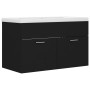 Mueble con lavabo madera de ingeniería negro de vidaXL, Tocadores de baño - Ref: Foro24-3070830, Precio: 195,56 €, Descuento: %