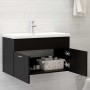 Mueble con lavabo madera de ingeniería negro de vidaXL, Tocadores de baño - Ref: Foro24-3070830, Precio: 195,56 €, Descuento: %