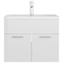 Mueble con lavabo madera de ingeniería blanco brillo de vidaXL, Tocadores de baño - Ref: Foro24-3071276, Precio: 194,16 €, De...