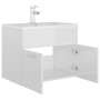 Mueble con lavabo madera de ingeniería blanco brillo de vidaXL, Tocadores de baño - Ref: Foro24-3071276, Precio: 202,40 €, De...