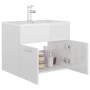 Mueble con lavabo madera de ingeniería blanco brillo de vidaXL, Tocadores de baño - Ref: Foro24-3071276, Precio: 194,16 €, De...