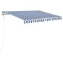 Toldo automático retráctil azul y blanco 300x250 cm de vidaXL, Toldos - Ref: Foro24-3068866, Precio: 415,42 €, Descuento: %