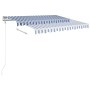 Toldo automático retráctil azul y blanco 300x250 cm de vidaXL, Toldos - Ref: Foro24-3068866, Precio: 415,42 €, Descuento: %