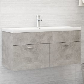 Mueble con lavabo madera de ingeniería gris hormigón de vidaXL, Tocadores de baño - Ref: Foro24-3070851, Precio: 266,24 €, De...