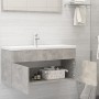 Mueble con lavabo madera de ingeniería gris hormigón de vidaXL, Tocadores de baño - Ref: Foro24-3070851, Precio: 266,24 €, De...