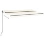 Toldo retráctil manual con LED color crema 450x300 cm de vidaXL, Toldos - Ref: Foro24-3069122, Precio: 393,77 €, Descuento: %