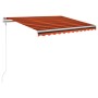 Toldo automático LED sensor de viento naranja marrón 350x250 cm de vidaXL, Toldos - Ref: Foro24-3068895, Precio: 465,14 €, De...