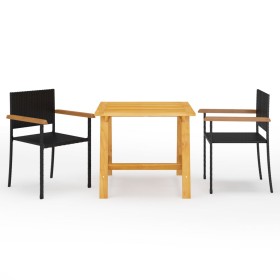 3-piece black garden dining set by vidaXL, Garden sets - Ref: Foro24-3068708, Price: 203,38 €, Discount: %