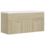 Mueble con lavabo madera de ingeniería roble Sonoma de vidaXL, Tocadores de baño - Ref: Foro24-3070850, Precio: 263,27 €, Des...