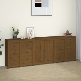 Aparador de madera maciza de pino marrón miel 230 x 35 x 80 cm de vidaXL, Aparadores - Ref: Foro24-3114087, Precio: 356,99 €,...