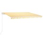 Toldo automático LED sensor de viento amarillo blanco 450x300cm de vidaXL, Toldos - Ref: Foro24-3068933, Precio: 625,85 €, De...