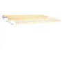 Toldo automático LED sensor de viento amarillo blanco 450x300cm de vidaXL, Toldos - Ref: Foro24-3068933, Precio: 625,85 €, De...