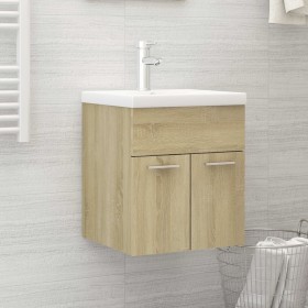 Sonoma oak engineered wood vanity unit with sink by vidaXL, bathroom vanities - Ref: Foro24-3071264, Price: 143,99 €, Discoun...