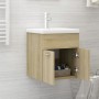 Sonoma oak engineered wood vanity unit with sink by vidaXL, bathroom vanities - Ref: Foro24-3071264, Price: 143,99 €, Discoun...